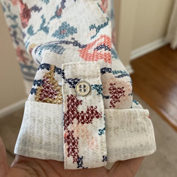 Brixon Ivy Stitch Fix Shirt Floral Top Tunic Ellie Cross Stitch Pattern Size S - Picture 3 of 13